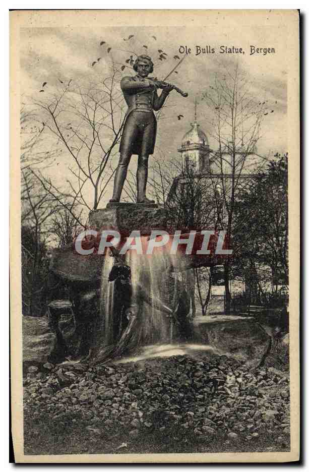 CPA Ole Bulls Statue Bergen Musique
