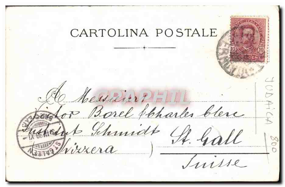 CPA Palazzo Di Citta Tempio Valdese Ricardo Di Torino carte 1898 RARE — Rückseite