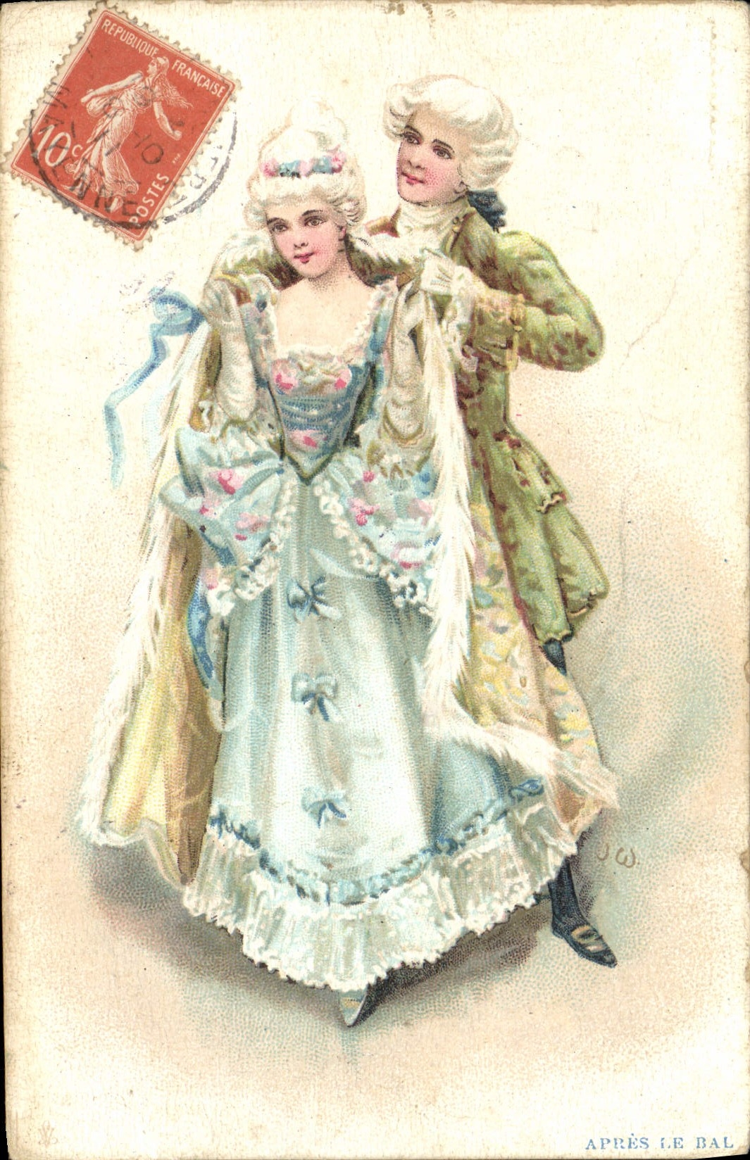 Après le bal — scène de bal masqué — éditeur J. O. D.