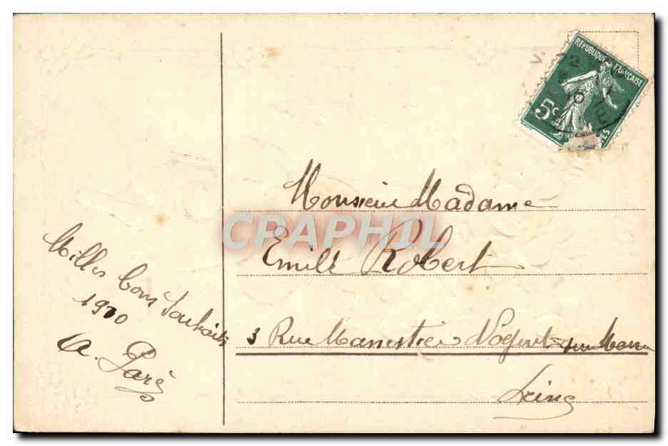 CPA Enfant Trefle Bonne Annee — Rückseite