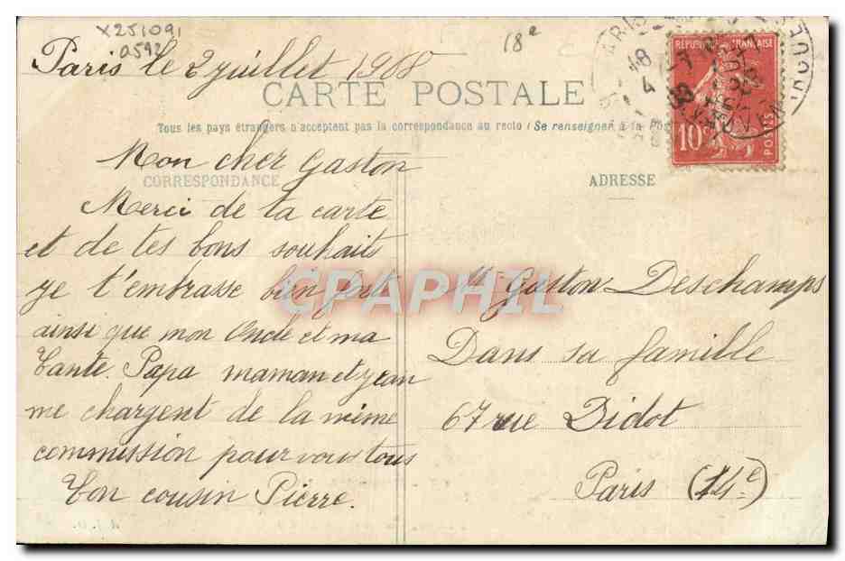 CPA Vieux Paris Interieur Du Cabaret Du Lapin Blanc Rue aux FEves demoli en 1860 — Rückseite