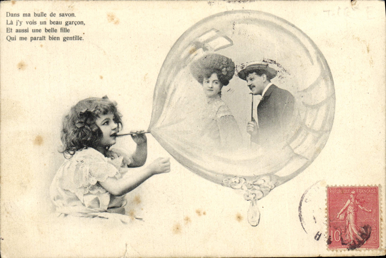 CPA Dans Ma Bulle De Savon Enfant