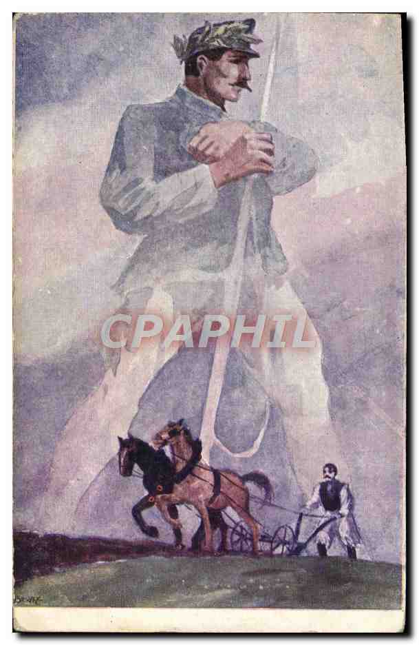 CPA Fantaisie Gyorgyfy Gy Soldat Laboureur Militaria 