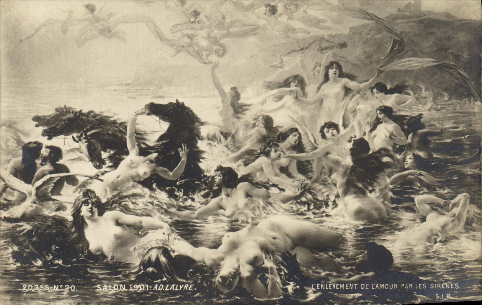 CPA Salon 1904 Lalyre L'enlevement de l'amour par les sirenes