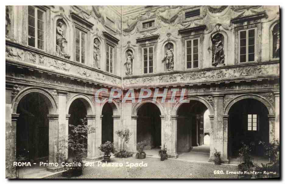 CPA Roma Primo Cortile Del Palazzi Spada