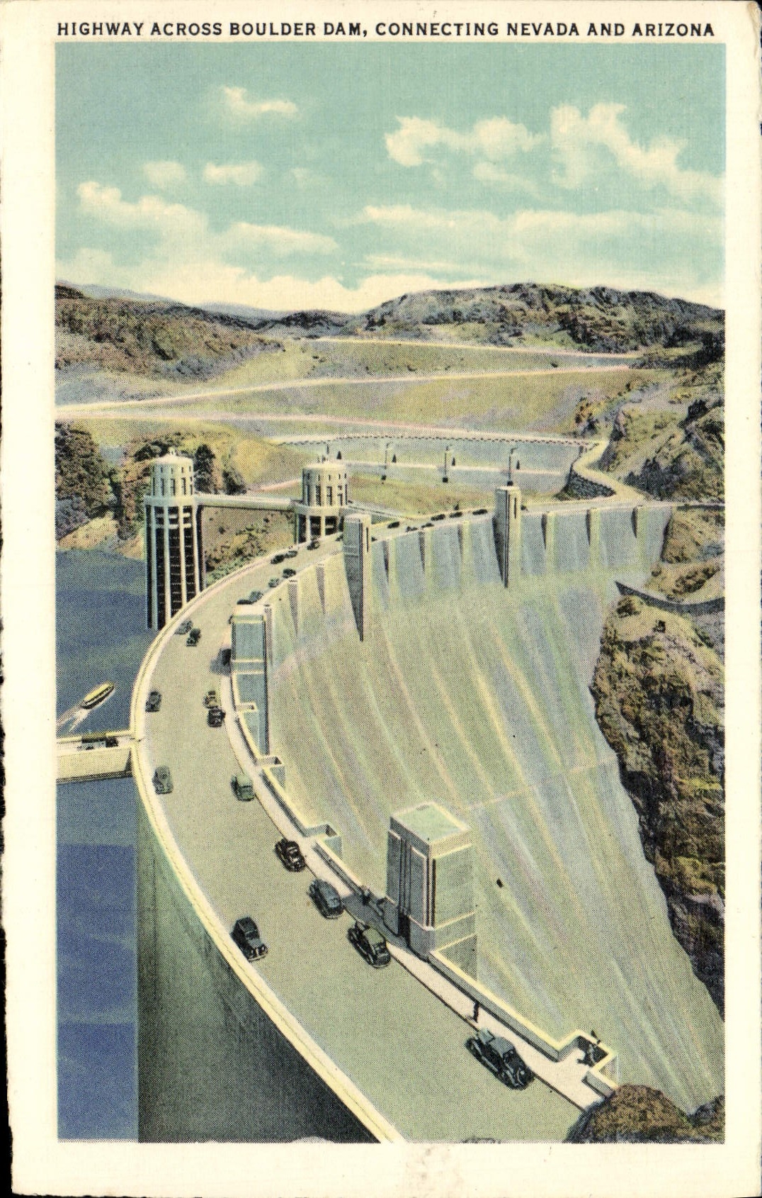 CPA Highway Across Boulder Dam Connecting Nevada And Arizona