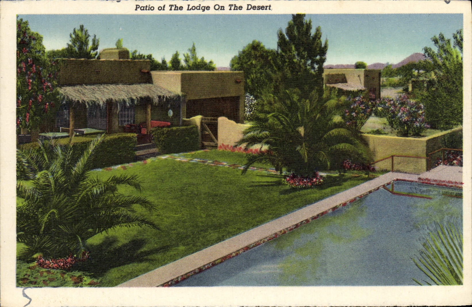 CPA Patio Of The Lodge On The Desert Bird's eye view of Tucson 