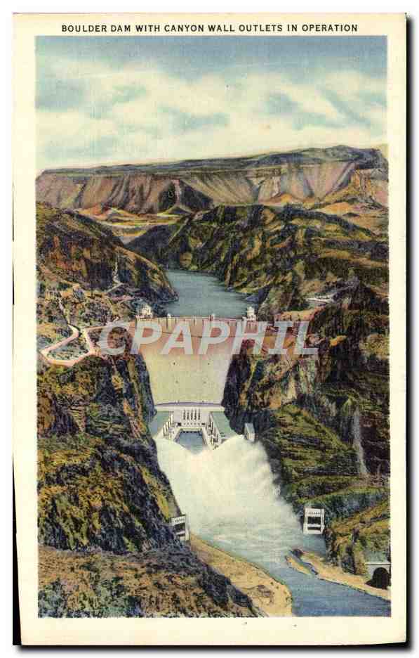 CPA Nevada Boulder Dam Fortification Mountain in Distance