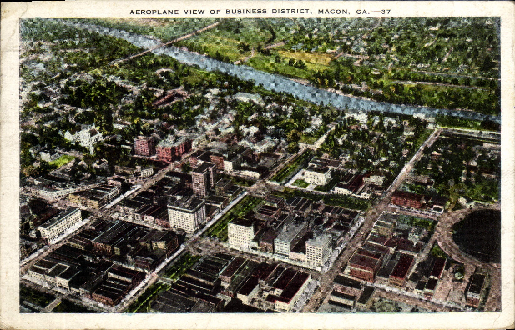 CPA Aeroplane View Of Business District Macon