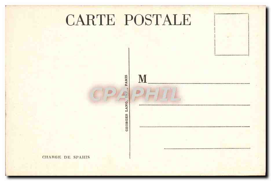 CPA Charge de spahis Militaria  — Rückseite