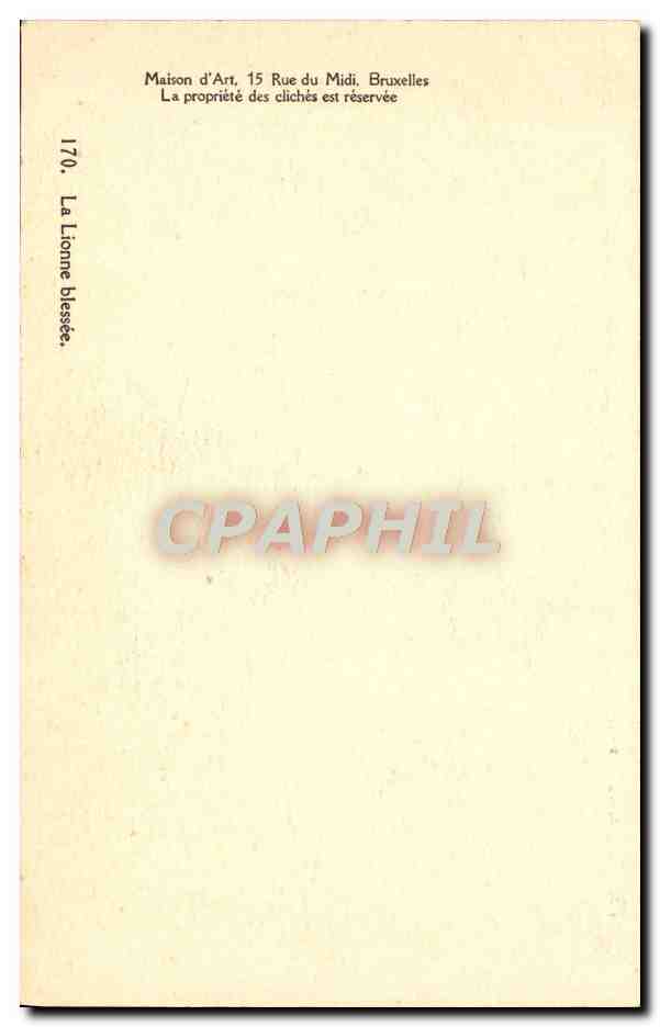 CPA Assyrie La lionne blessee Lion — Rückseite