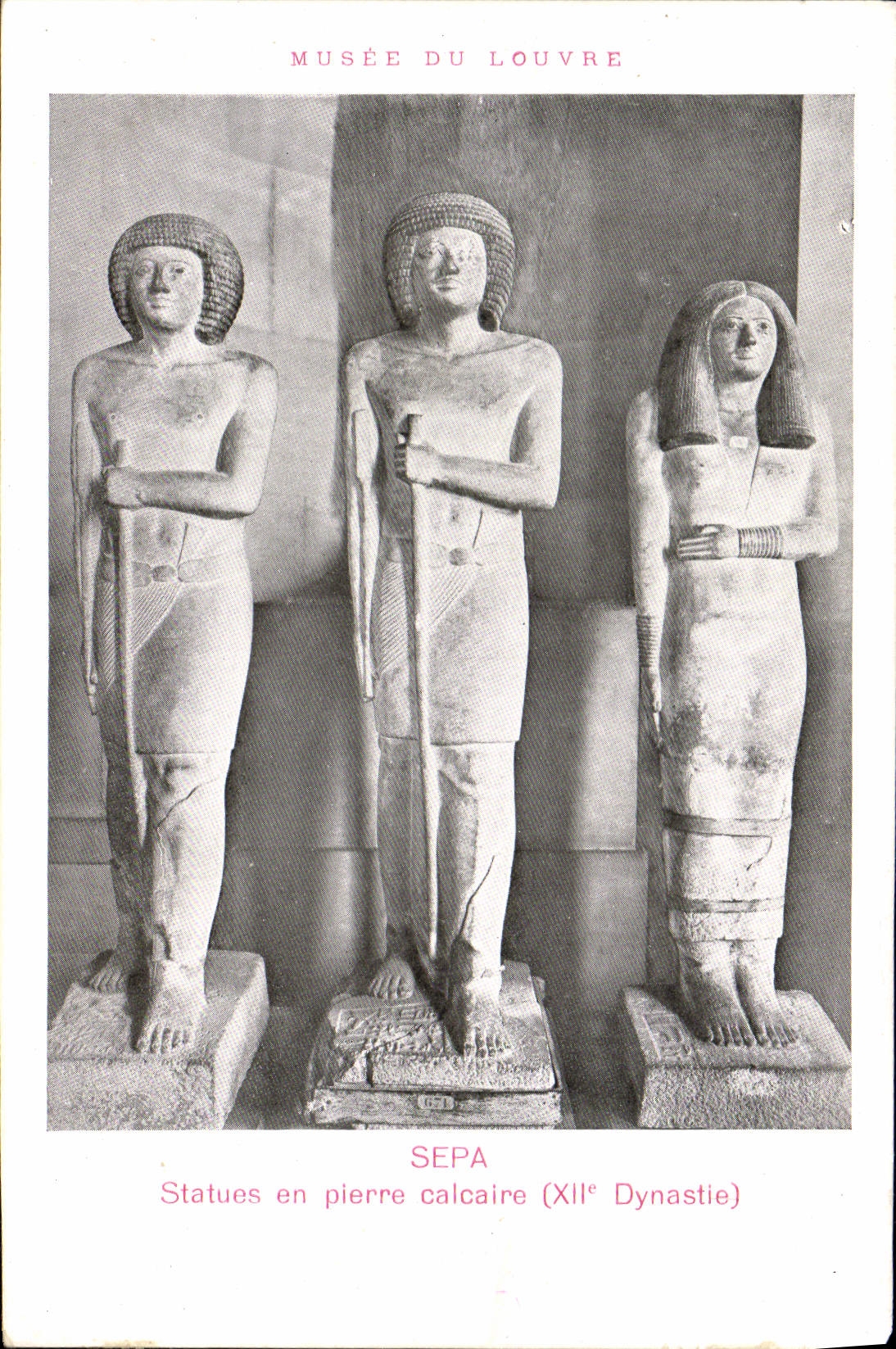CPA Sepa Statues en Pierre Calcaire Paris Musee du Louvre