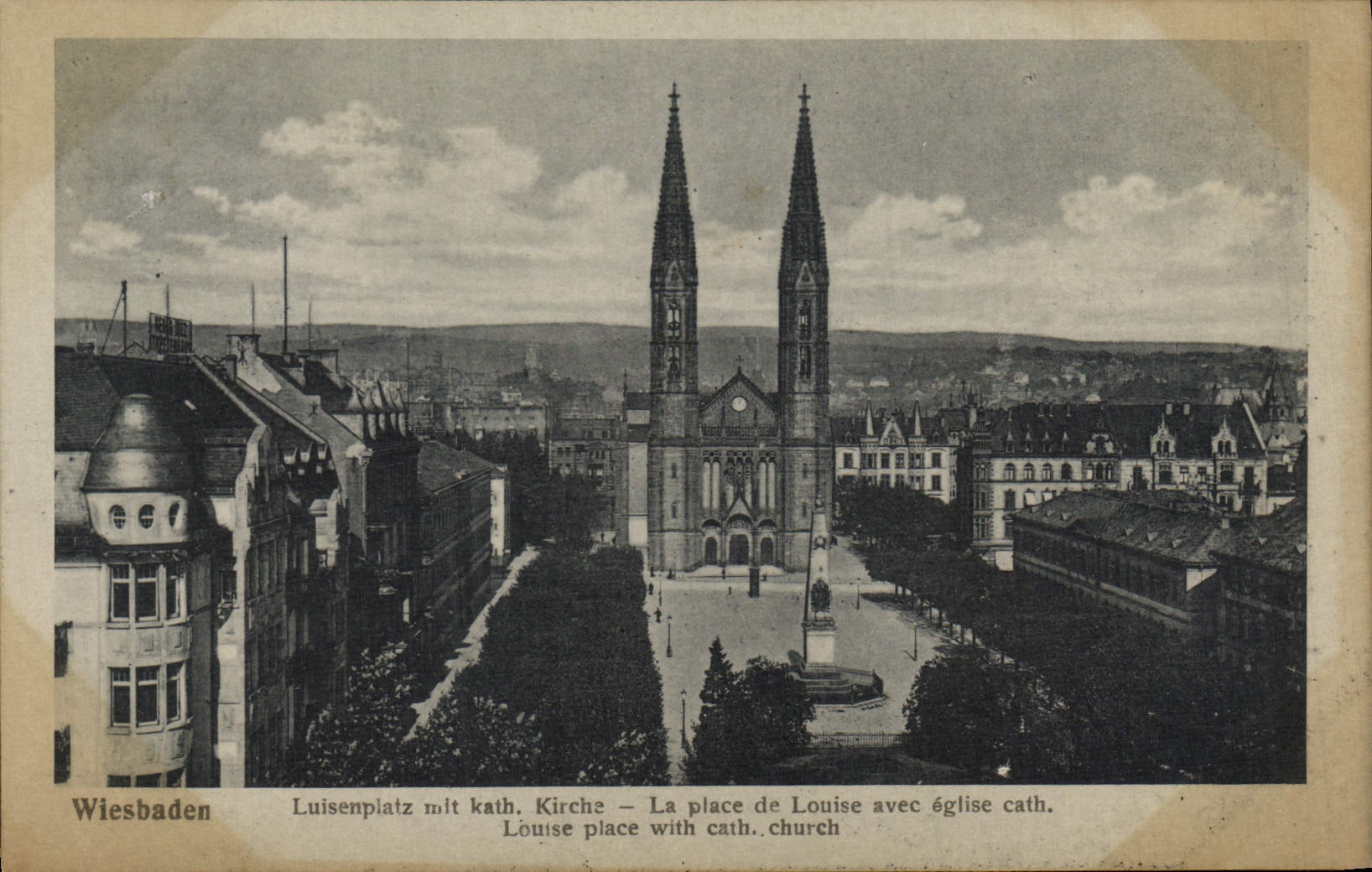 CPA Wiesbande Luisenplatz Kath Kirche 
