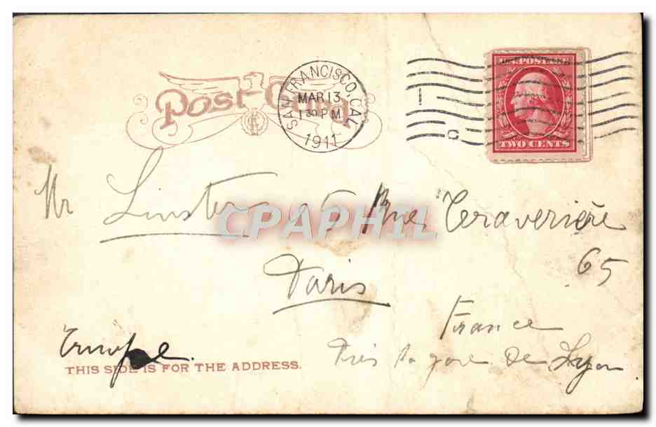 CPA Grace Church California St San Francisco after the fire disaster of april 1906 — Verso