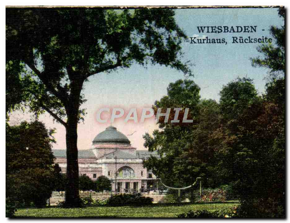 CPA Wiesbaden Kurhaus Ruckseite