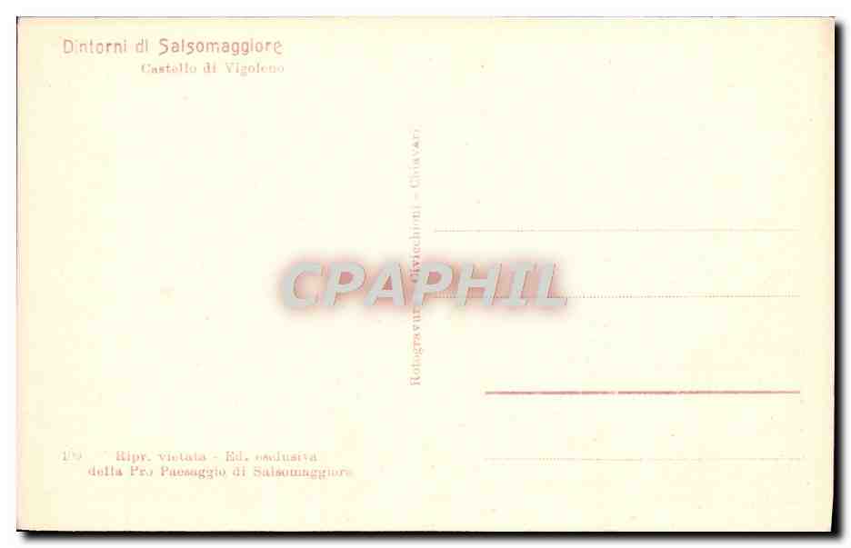 CPA Dintorni di Salsomaggiore Castello di Vigoleno — Rückseite