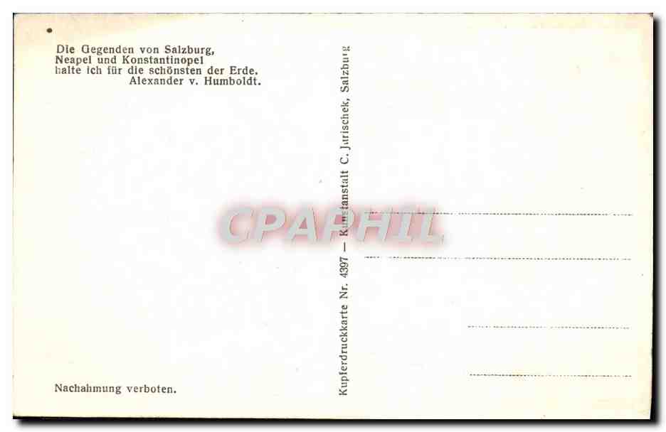 CPA Salzburg von der Humboldt Terasse — Rückseite