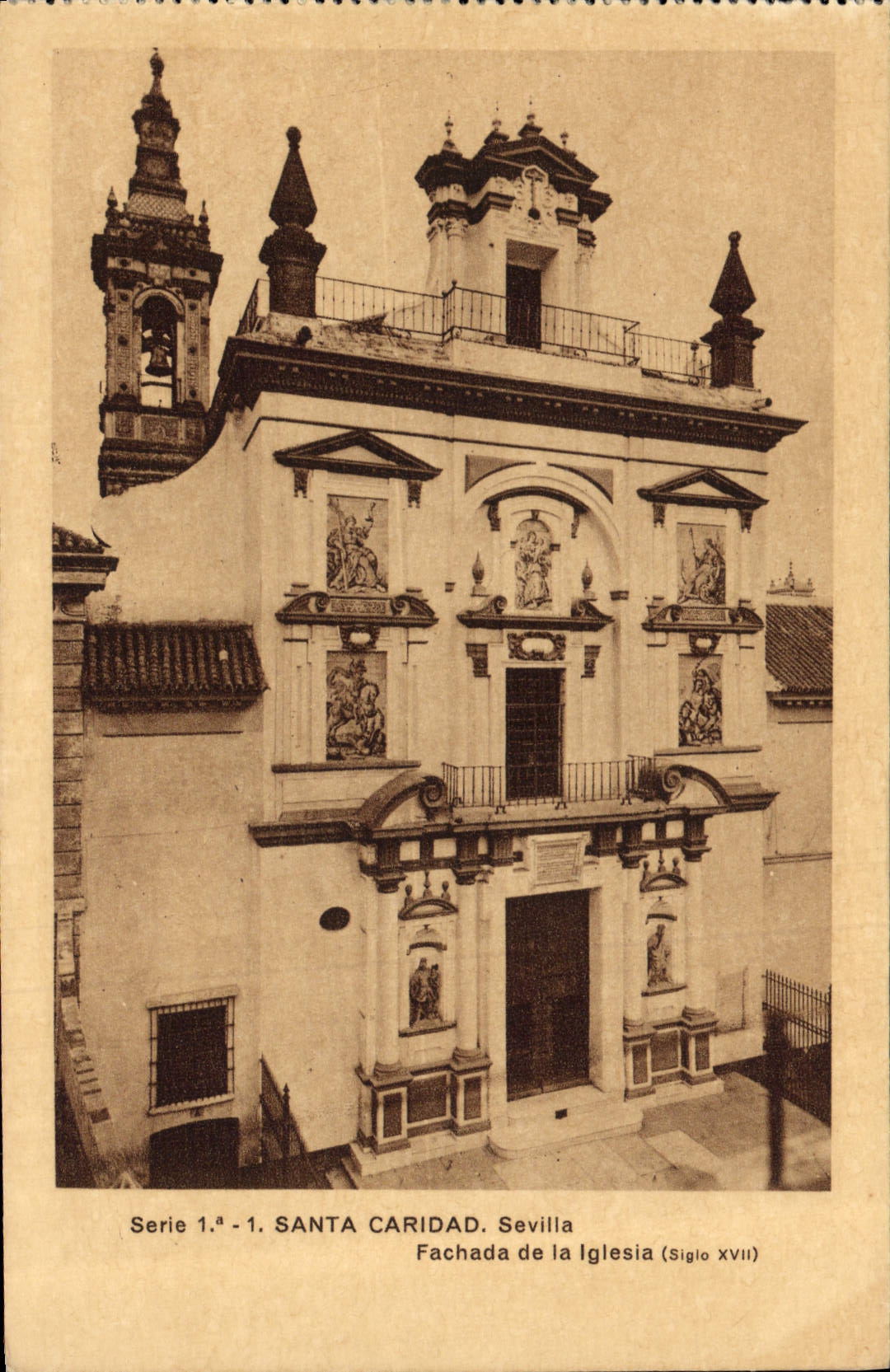 CPA Santa Caridad Sevilla Fachada de la Iglesia 