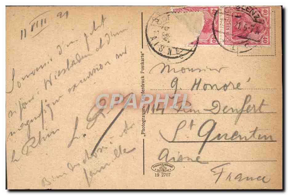 CPA Wiesbaden Kurhaus Gartenseite — Verso
