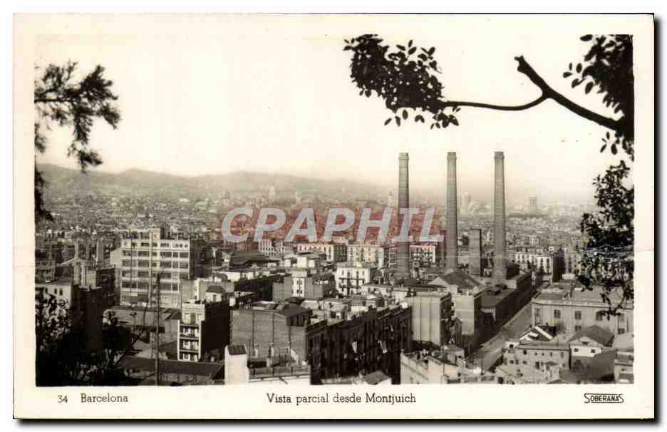 CPA Barcelona Vista Parcial desde Montjuich