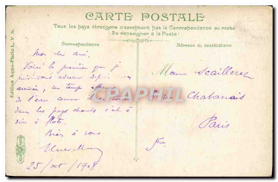 CPA Alger Le Marche aux Fleurs La rue Bab El Oued — Verso