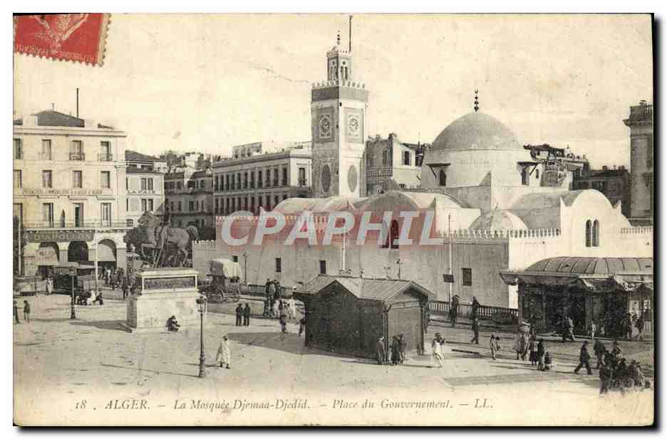 CPA Alger La mosquee Djemaa Djedid Place du gouvernement 