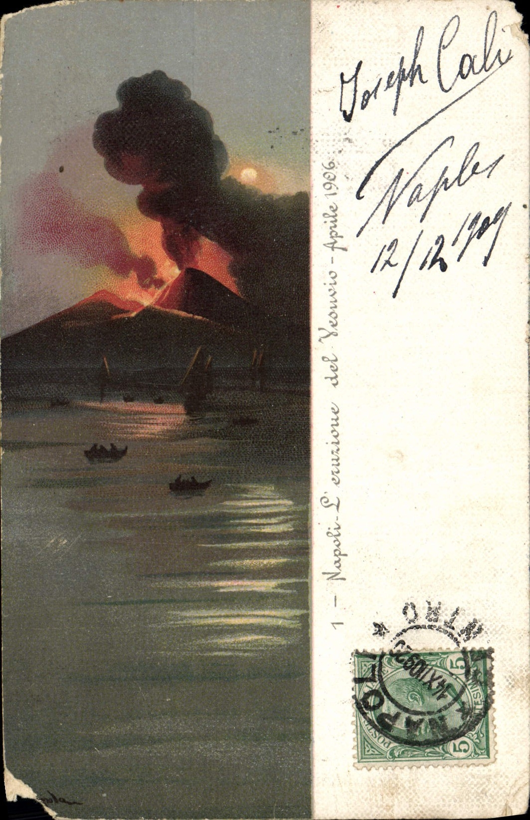 CPA Napoli L'eruzione del Veusvio Aprile 1906 Volcan 