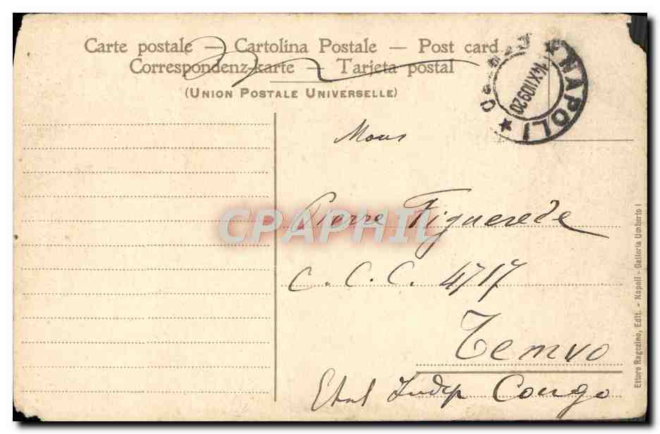 CPA Napoli L'eruzione del Veusvio Aprile 1906 Volcan  — Verso