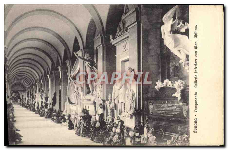 CPA Genova Camposantio Galleria Con Mon Ghilino
