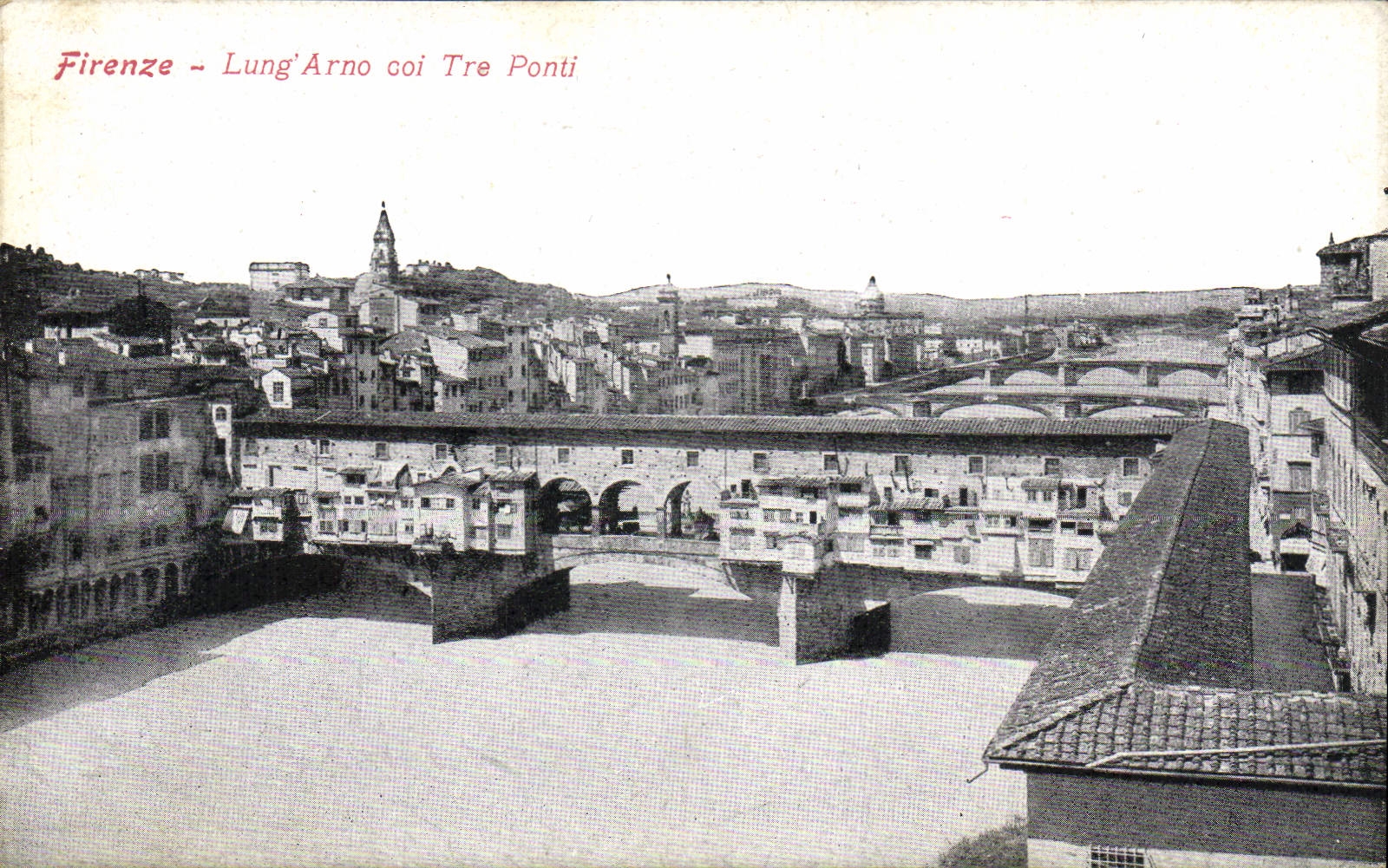 CPA Firenze Lung Arno Col Tre Ponti