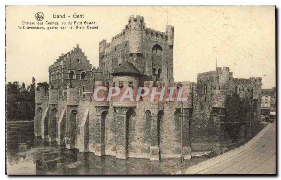 CPA Gand Chateau Des Comtes Vu Du Petit Gewad