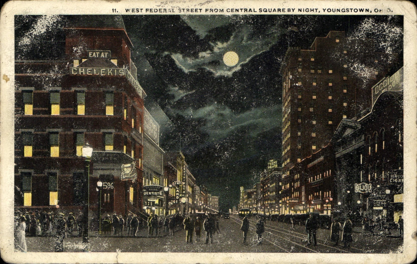 CPA West Federl Street From Central Square By Night Youngstown