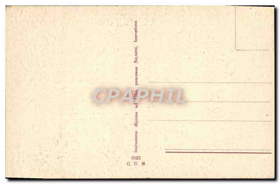 Paysage montagneux enneigé — chevaux broutant — éditeur SALMINI, n° 0122 — Verso