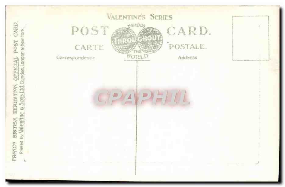 CPA Colonnade Palace Of Music Franco British Exhibition London 1908 — Back