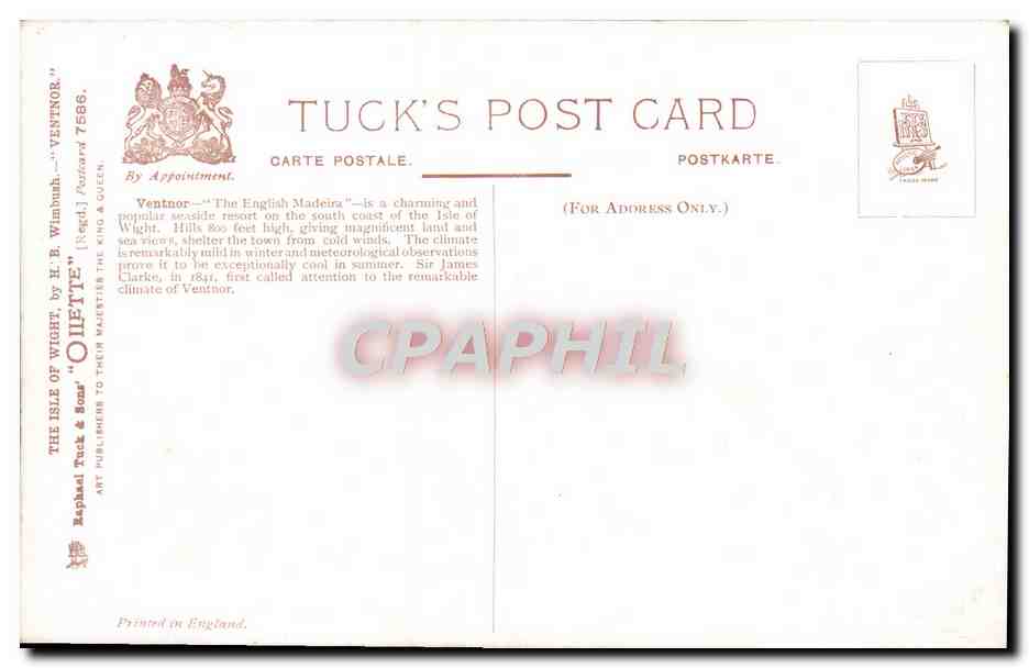 CPA Isle of Wight  — Rückseite
