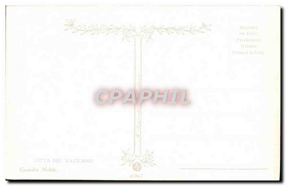 CPA Cita del Vaticano Guardia Nobile Militaria  — Rückseite