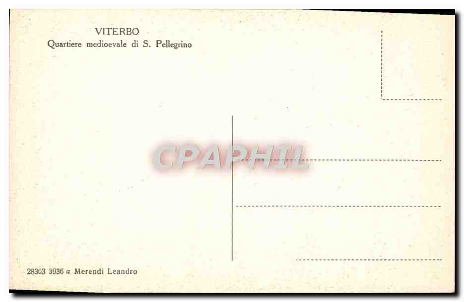 CPA Vitrebo Quartiere Medioevale Di S Pellegrino — Rückseite