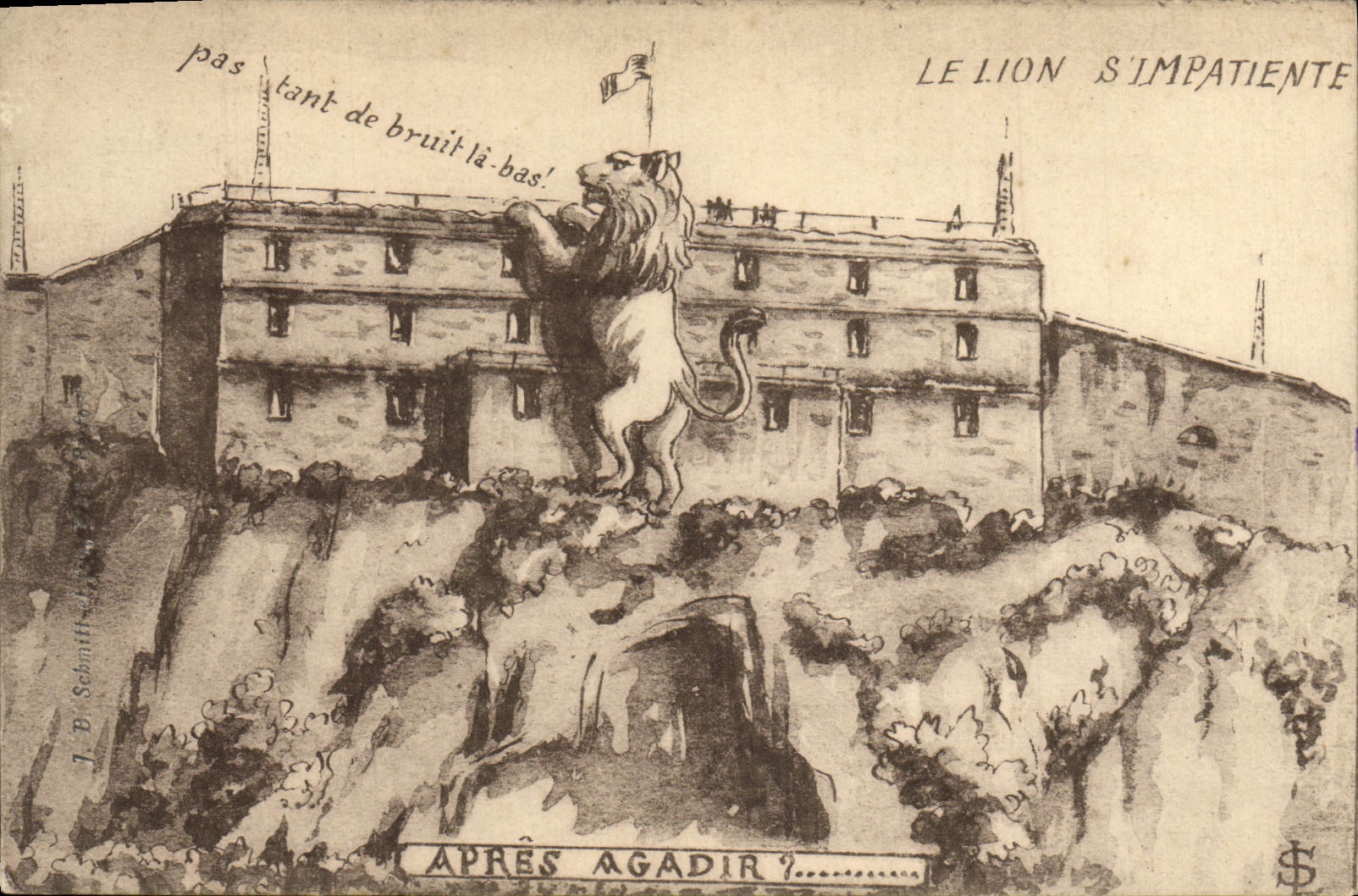 CPA Le Lion S'impatiente apres Agadir Belfort 