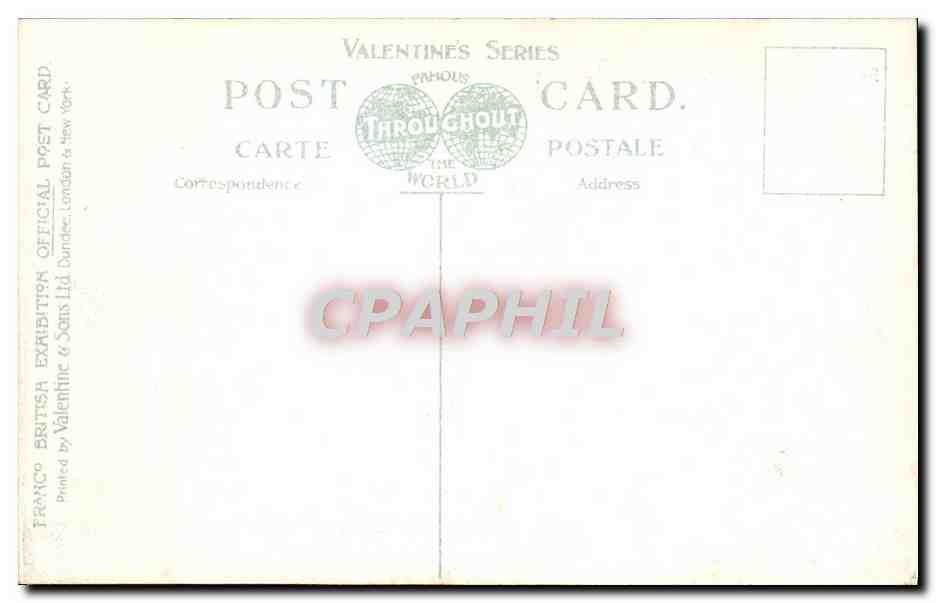 CPA Btidge In Court Of Honour Franco British Exhibition London 1908 — Rückseite