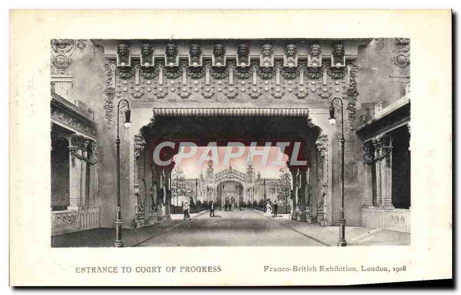 CPA Entrance To Court Of Progress Franco British Exhibition London 1908