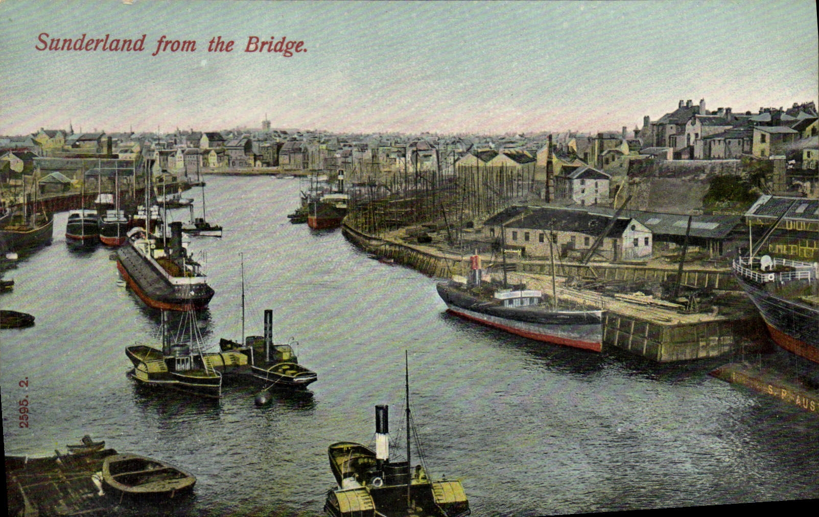 CPA Sunderland From The Bridge Bateaux