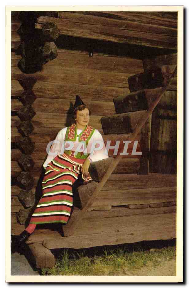 CPA Skansen Stockholm Drakt Fran Rattwik Dalarna Folklore 