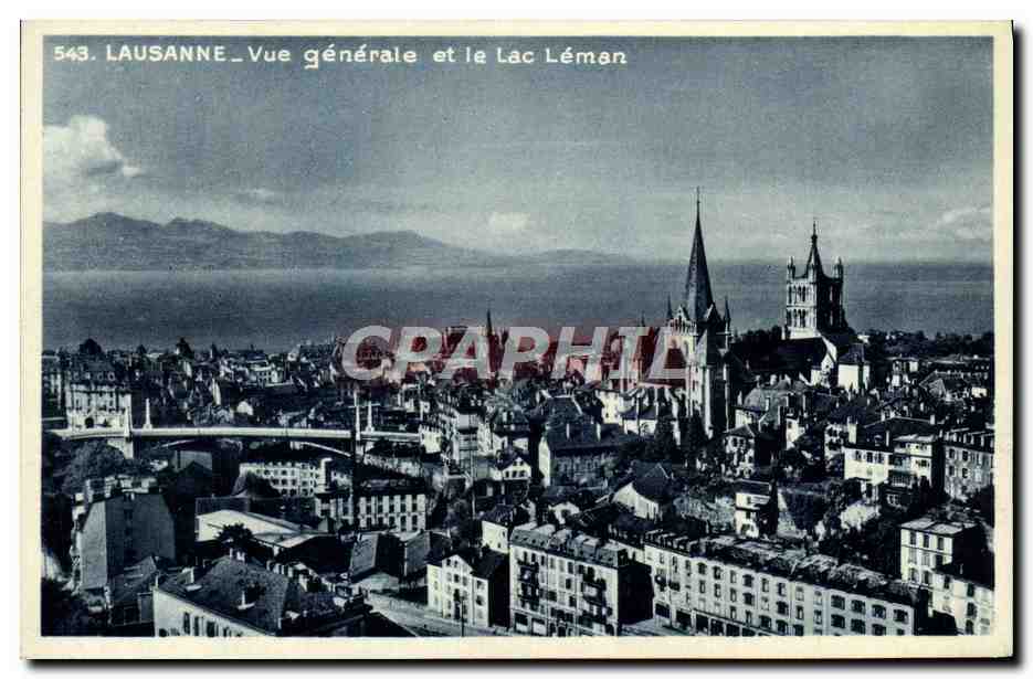CPA Lausanne Vue Generale Et Le Lac Leman