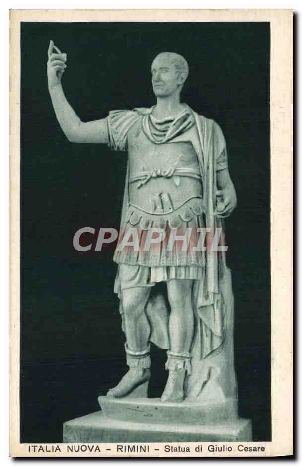 CPA Italia Nuova Rimini Statua Di Giulio Cesare