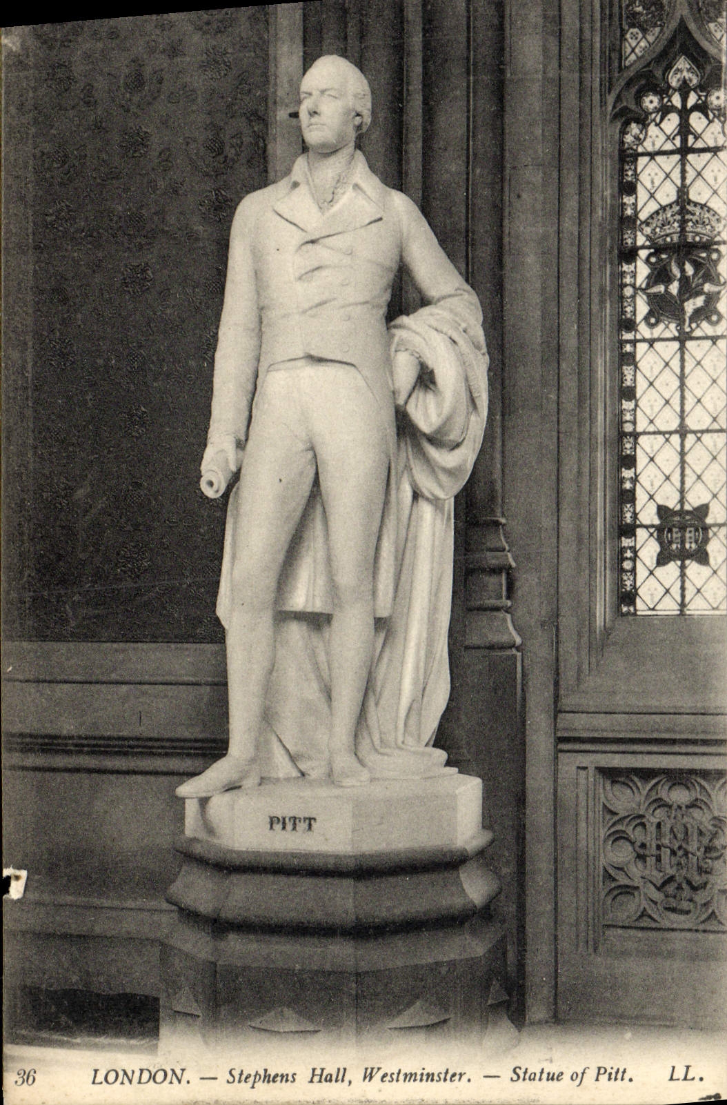 CPA London Stephens Hall Westminster Statue Of Pitt