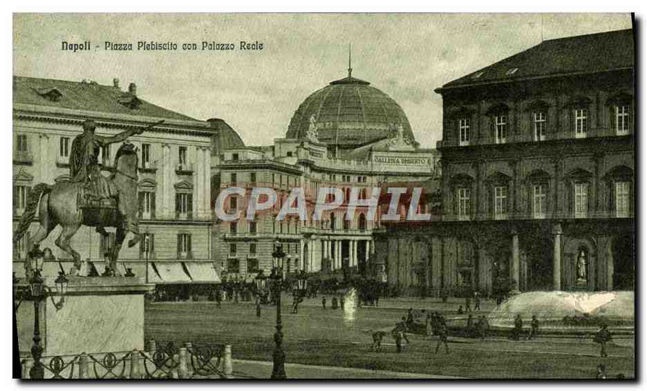 CPA Napoli Plazza Plebiscito Con Palazzo Reale