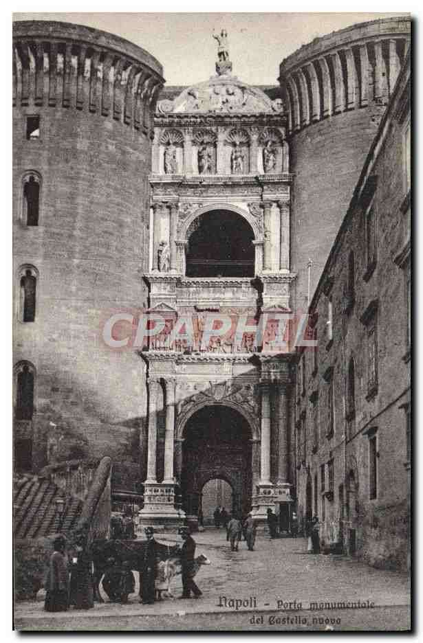 CPA Napoli Porta Monumentale Del Castello Vache Enfants