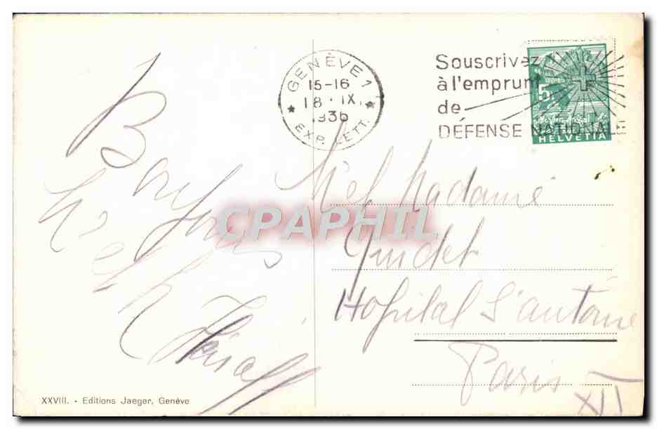 CPA Geneve Promenade du jardin anglais et la rade  — Verso