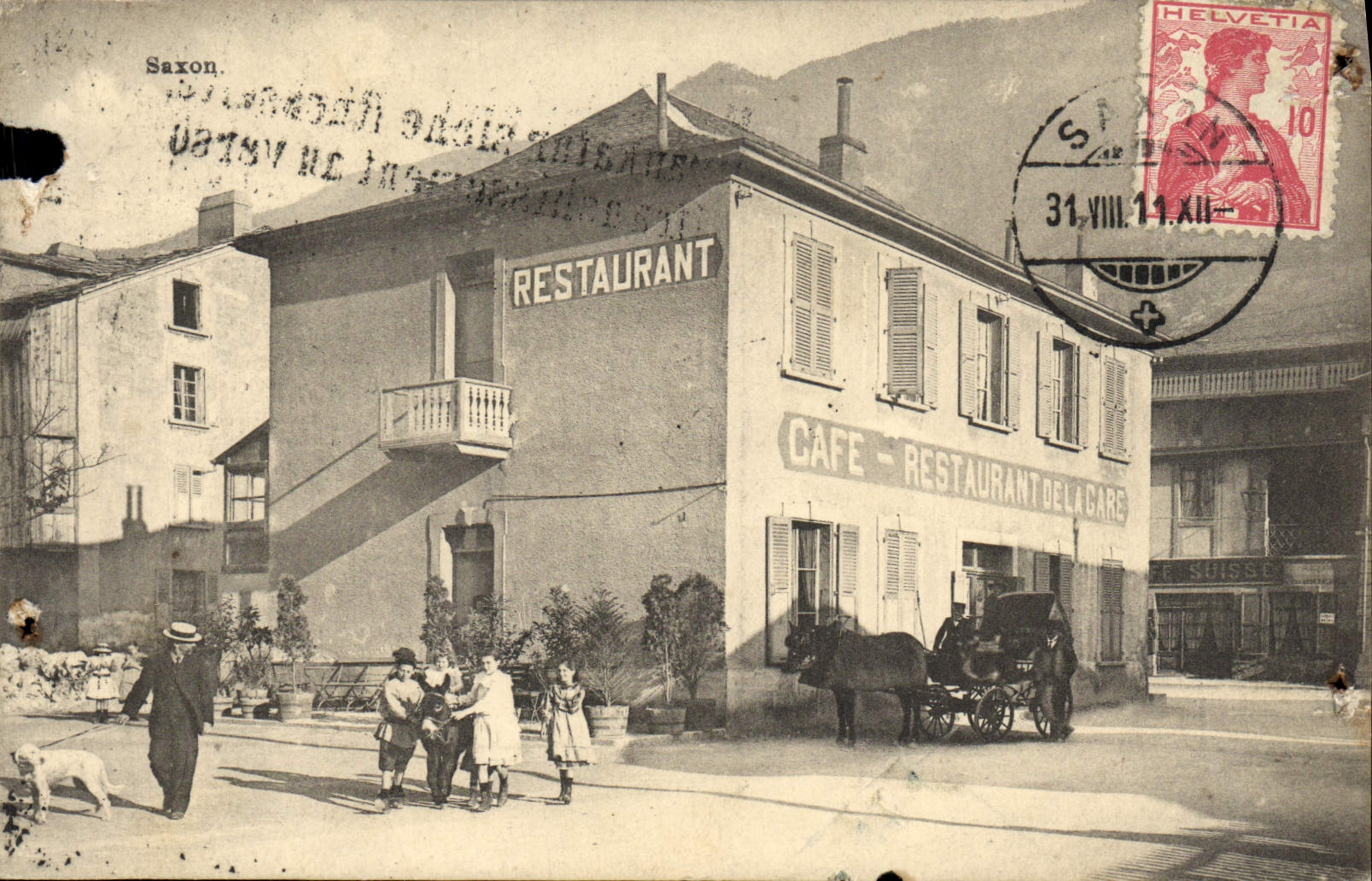 CPA Saxon Hotel Restaurant C Kohler Enfants Ane