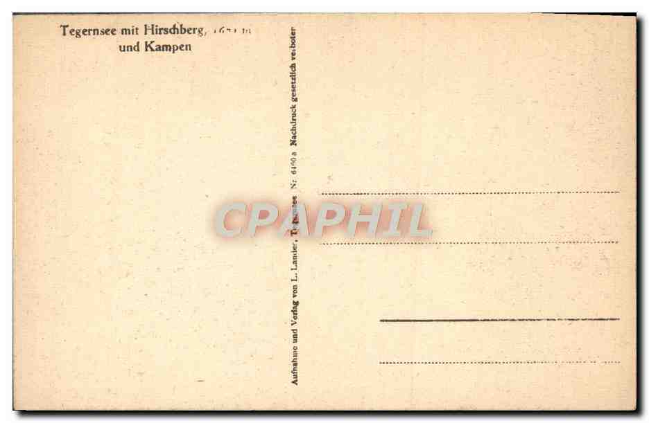 CPA Tegernsee Mit Hirshberg Und Kampen — Rückseite
